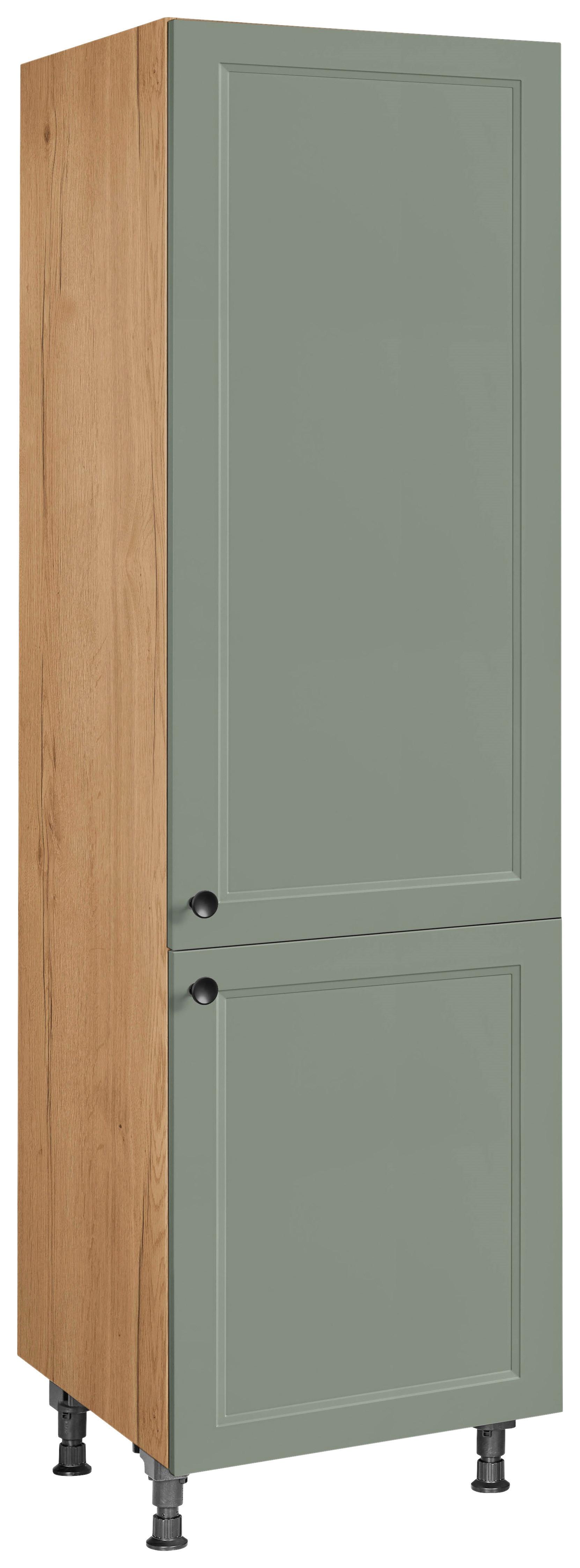 Geschirrschrank Cascada Grün - Eichefarben/Schwarz, MODERN, Holzwerkstoff/Metall (60/216,6/58cm) - Nobilia