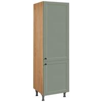 Geschirrschrank Cascada Grün - Eichefarben/Schwarz, MODERN, Holzwerkstoff/Metall (60/216,6/58cm) - Nobilia