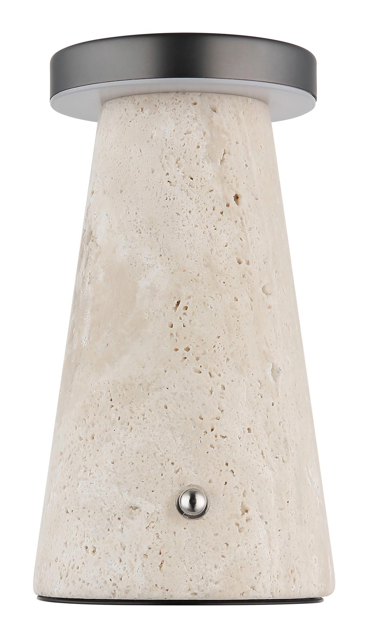 Stolna Punjiva Svjetiljka Adina - bijela/siva, Design, kamen/metal (9/16cm) - Globo