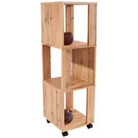 Görgős Polc Tölgy Színben Rolly 2 - tölgyfa színű, Modern, műanyag/faalapú anyag (34/111/34cm)