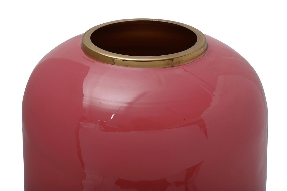Bodenvase Art Deco Goldfarben/Koralle - Koralle/Goldfarben, Trend, Metall (24/69cm) - Kayoom