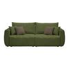 Schlafsofa Bologna Olivgrün - Beige/Schwarz, Holz/Textil (245/74-90/104cm) - Mömax