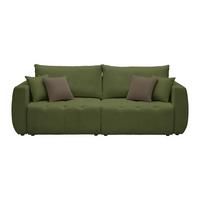 Schlafsofa Bologna Olivgrün - Schwarz/Olivgrün, Kunststoff/Textil (245/74-90/104cm) - Mömax