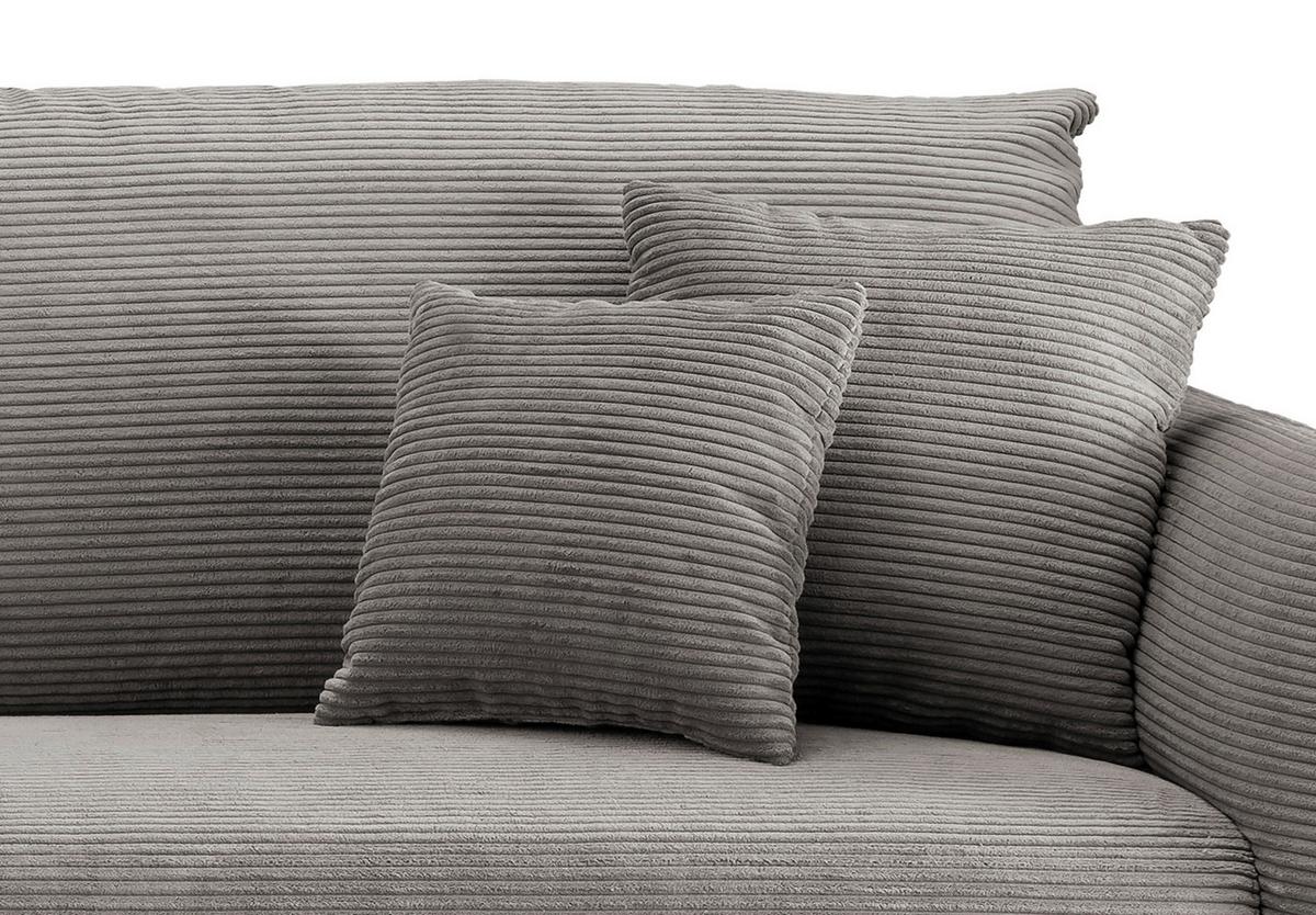 Sedežna Garnitura Vanilla, Sivorjava - črna/sivorjava, Design, kovina/tekstil (178/264-302cm) - Modern Living