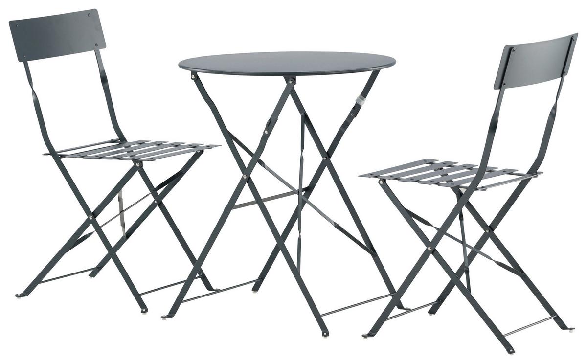 Balkonset Marseille Dunkelgrau - Dunkelgrau, KONVENTIONELL, Metall - Gardenson