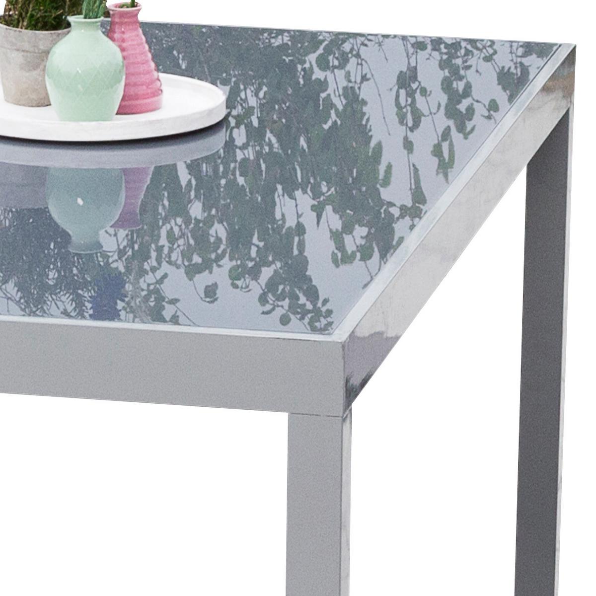 Vrtna Garnitura Taviano, 5-Delno, Aluminij, Steklo - srebrne barve/rjava, Romantika, kovina/steklo - Gardenson