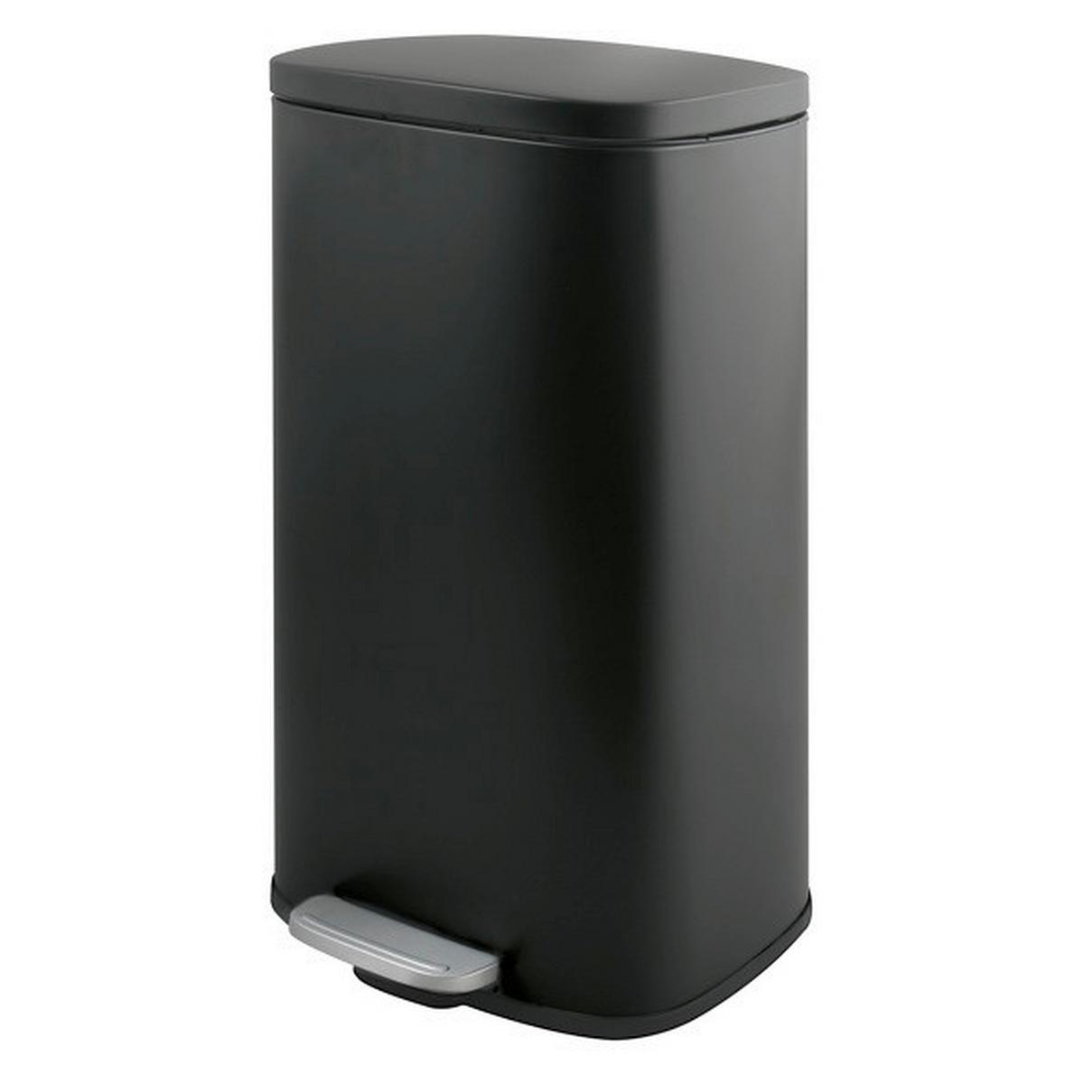Treteimer Akira Matt-Black - Schwarz, Basics, Kunststoff/Metall (42,7/29,7/64,3cm) - Spirella