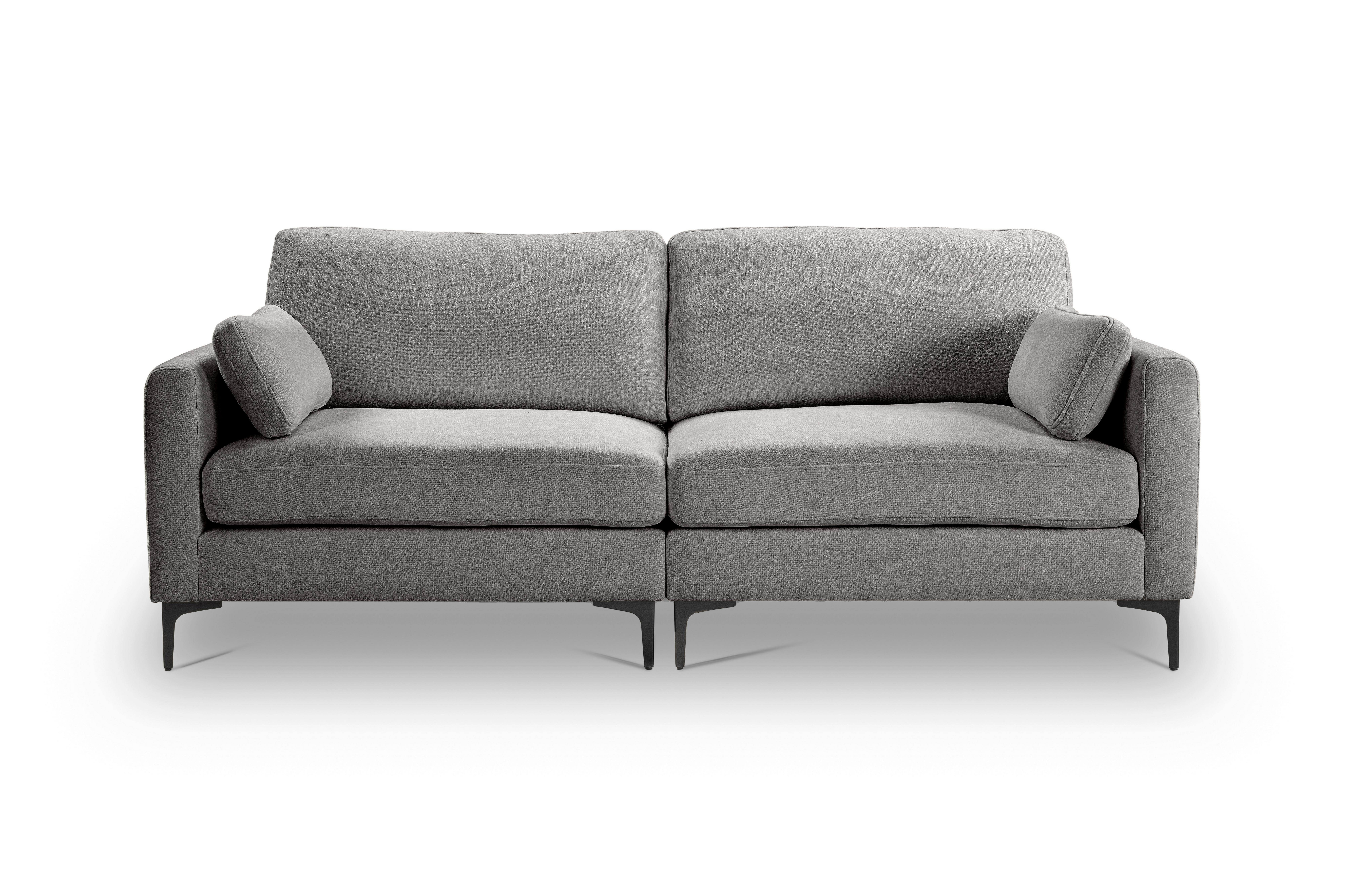 3,5-Sitzer-Sofa Venti Hellgrau - Hellgrau/Schwarz, Basics, Holz/Textil (225/92/97cm) - MID.YOU