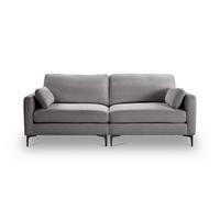 3,5-Sitzer-Sofa Venti Hellgrau - Hellgrau/Schwarz, Basics, Holz/Textil (225/92/97cm) - MID.YOU