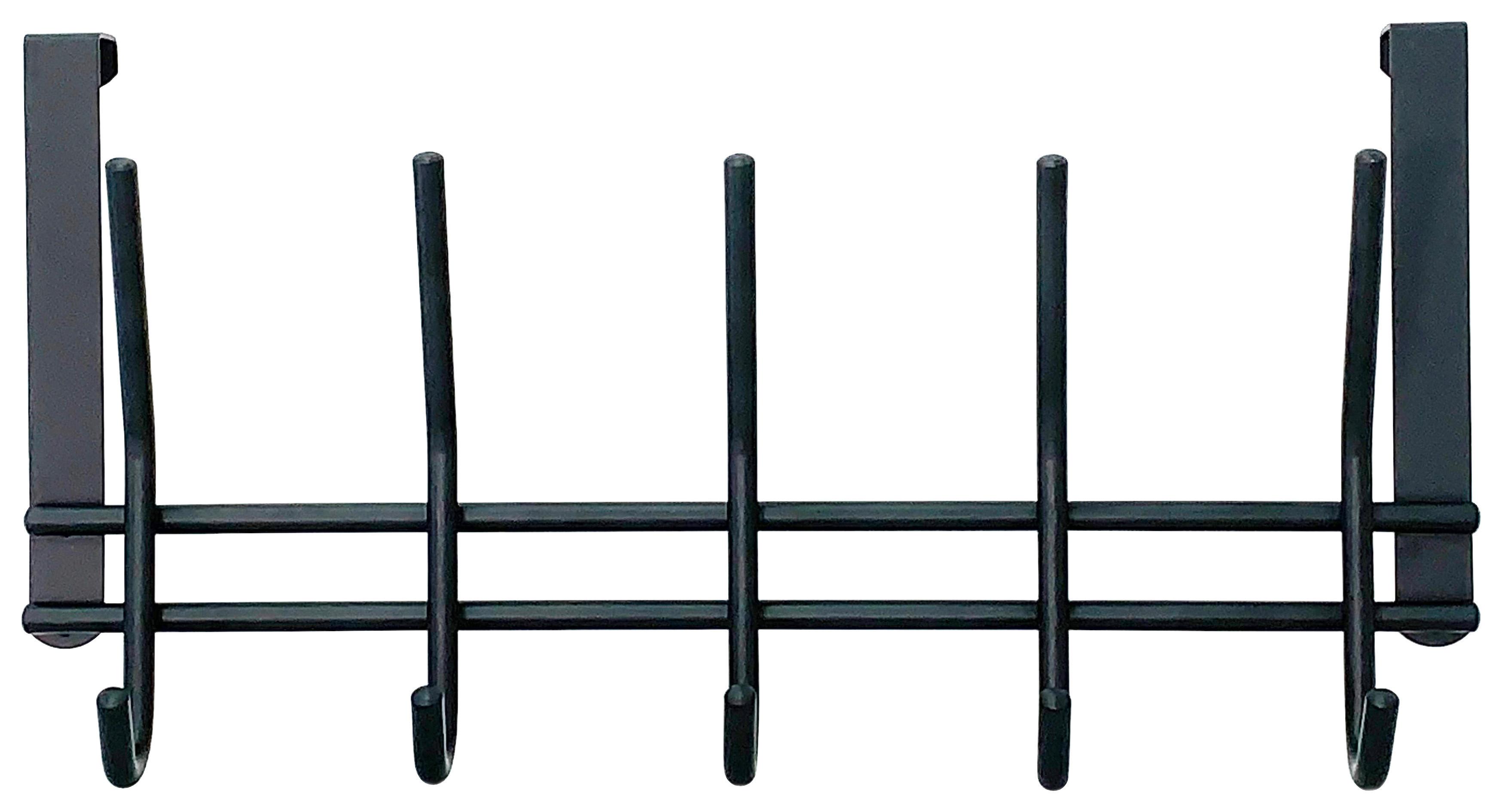 Cuier de perete cu cârlige ELLA 1 - negru, Modern, metal (38/18/9,3cm) - Modern Living