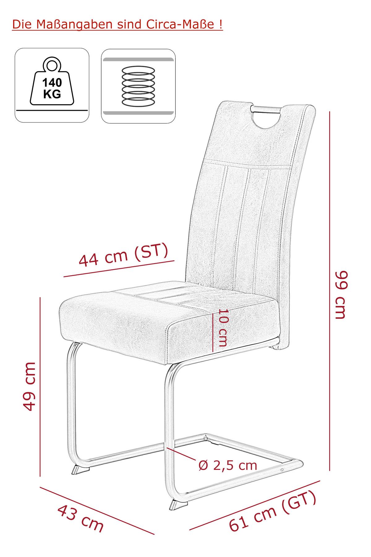 Nihajni Stol Betty, Antracit, Velur - črna/antracit, Konvencionalno, kovina/tekstil (43/99/60cm) - Mömax