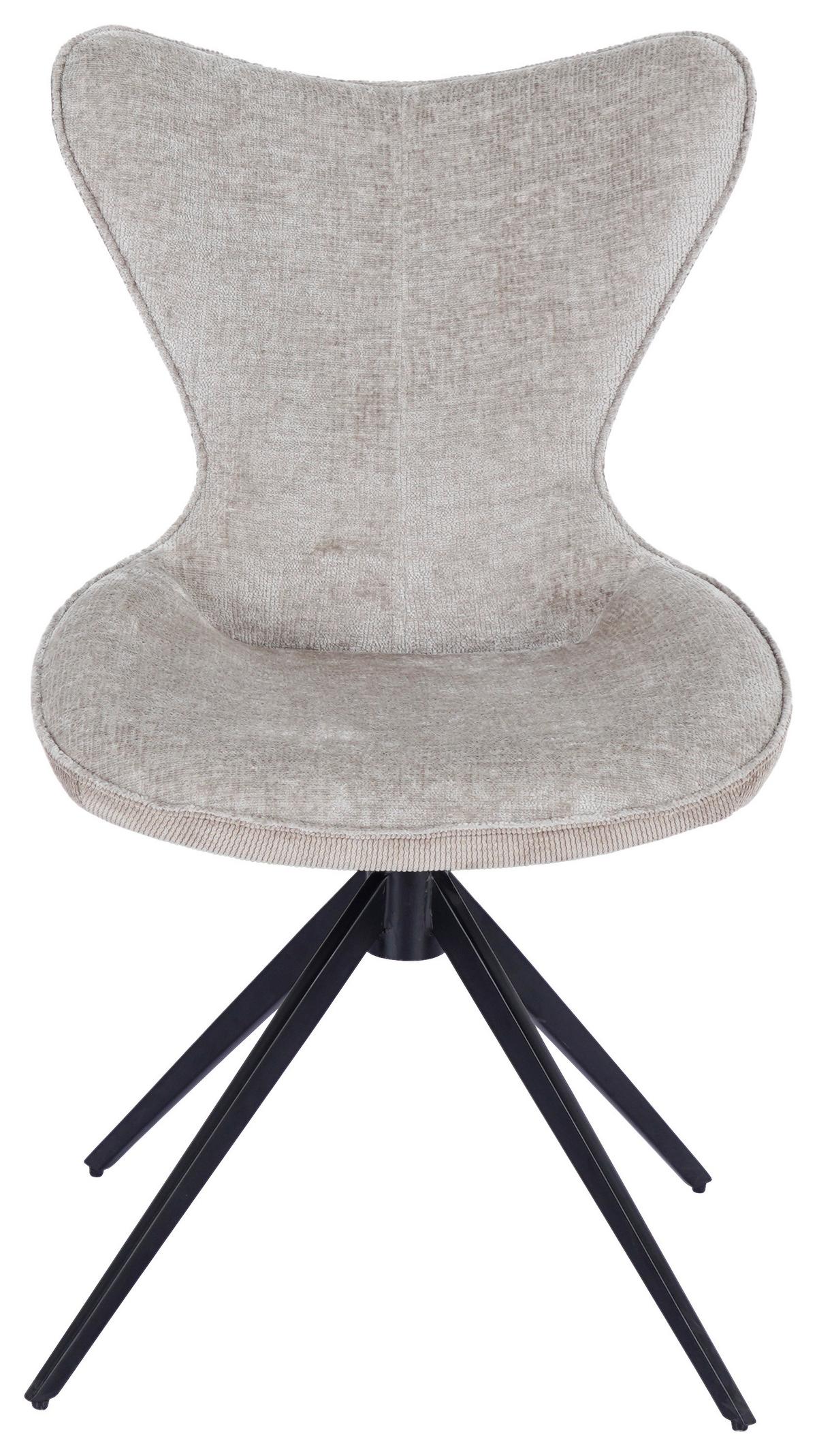 KRZESŁO RELAXO - czarny/taupe, Design, metal/tkanina (53/90/62cm) - Novel