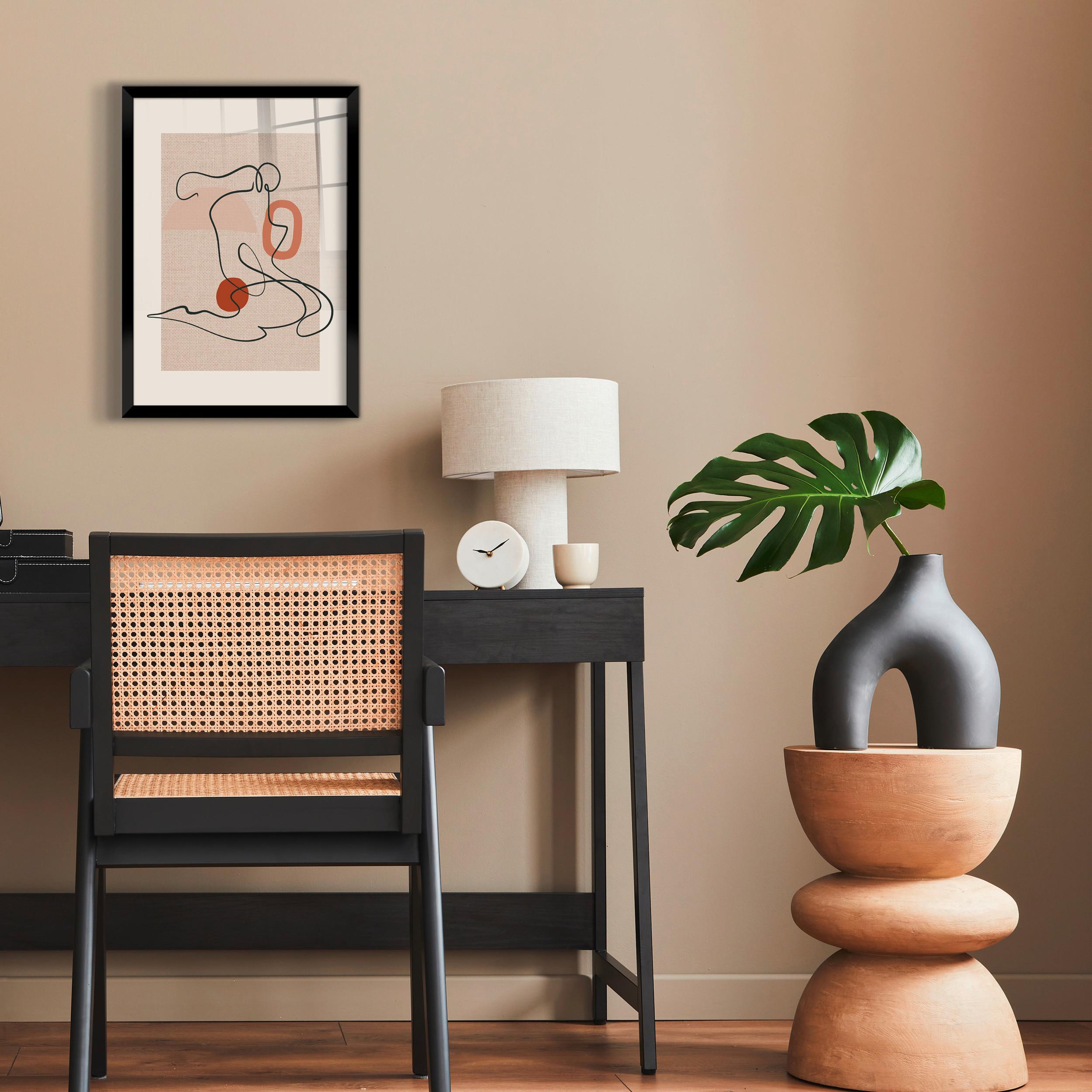 Bild Image ca. 30x40cm - Beige/Schwarz, Holzwerkstoff/Papier (30/40cm) - Modern Living