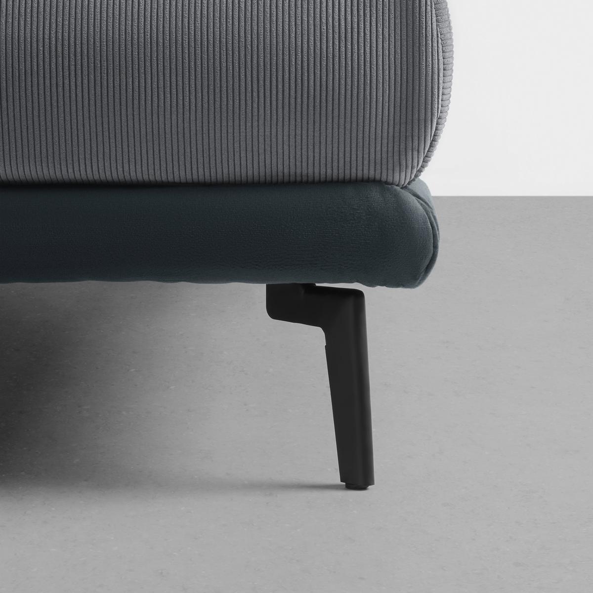 Ecksofa Nuovo Dunkelgrau - Dunkelgrau/Schwarz, MODERN, Textil/Metall (245/72-113/190cm) - Mömax