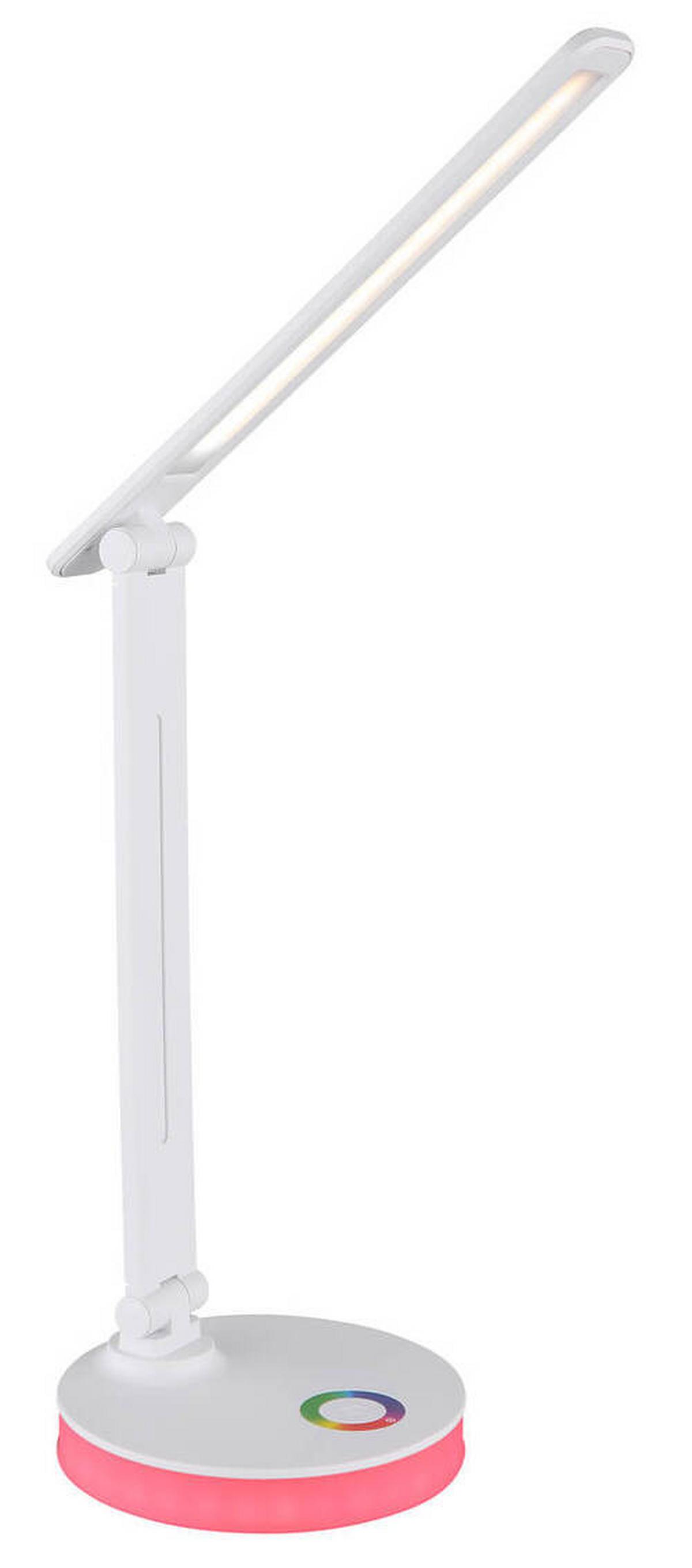 Namizna Led-svetilka Geraldo, S Sijalko - bela/opal, Design, umetna masa (28/15/50cm) - Globo