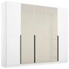 DULAP USI ROTATIVE ARTEMIS - alb/șampanie, Modern, sticlă/material pe bază de lemn (225/210/54cm) - Modern Living