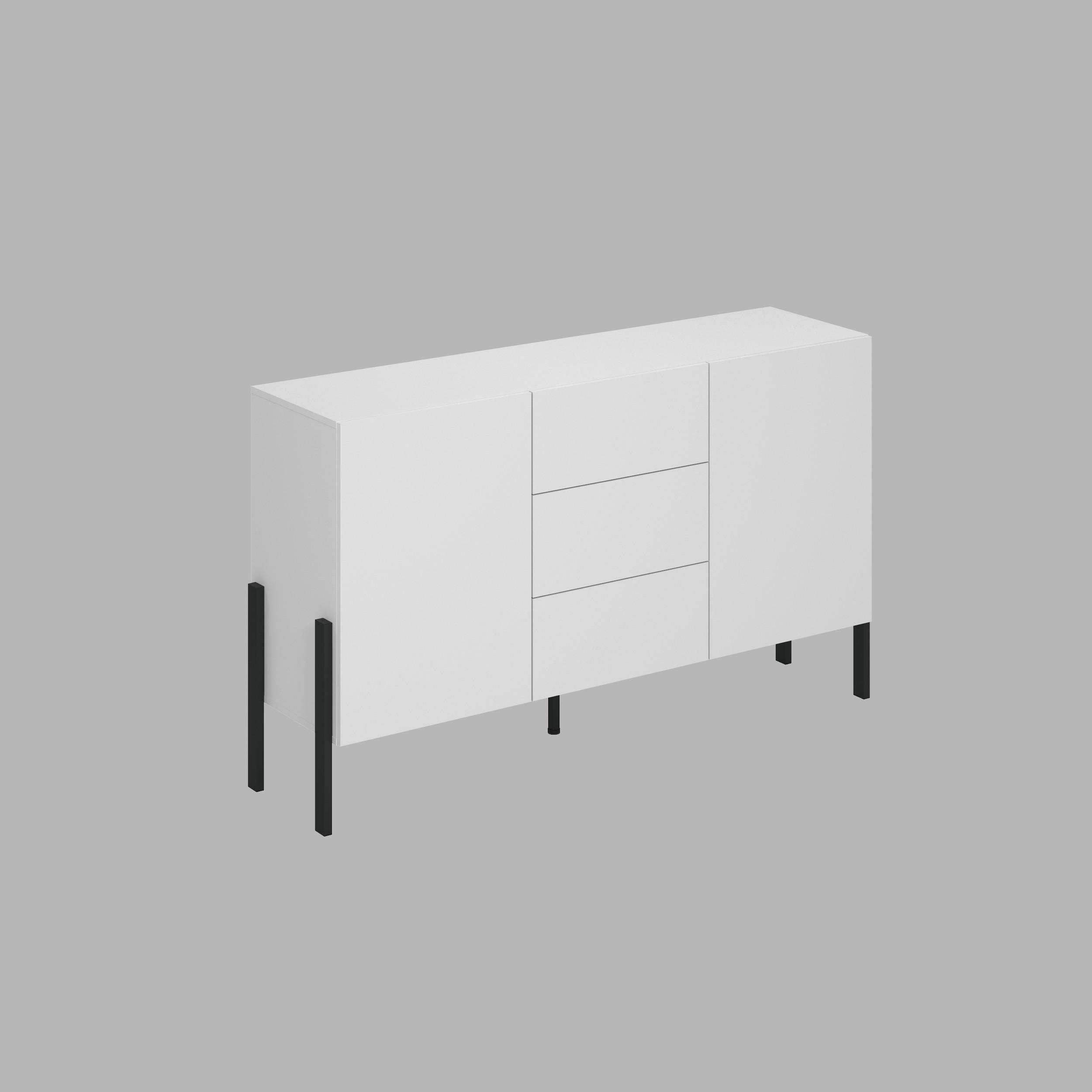 Komód Jukon - fehér, Modern, faalapú anyag (154/90/40cm)