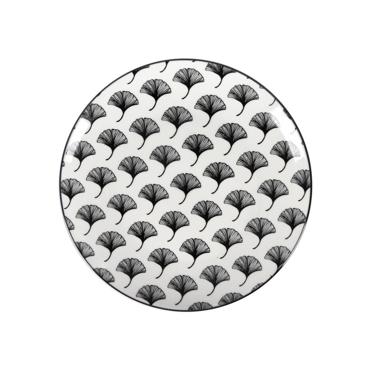 Dessertteller Shiva in Schwarz/Weiß Ø ca.  24,4cm - Schwarz/Weiß, LIFESTYLE, Keramik (20,4/2,5cm) - Mömax