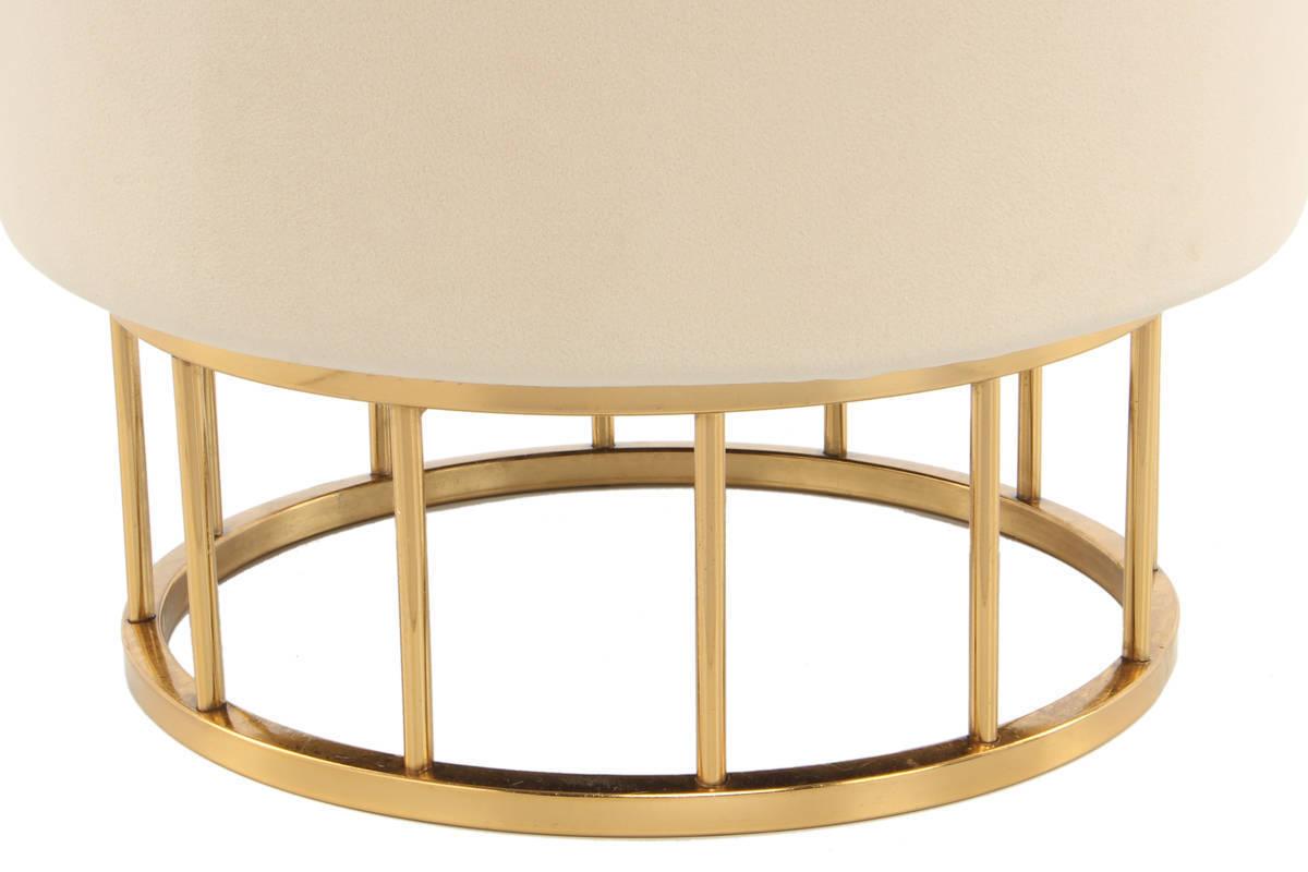 HOCKER Hocker rund in Beige - Beige/Goldfarben, Basics, Holzwerkstoff/Kunststoff (37,5/41/37,5cm) - Kayoom