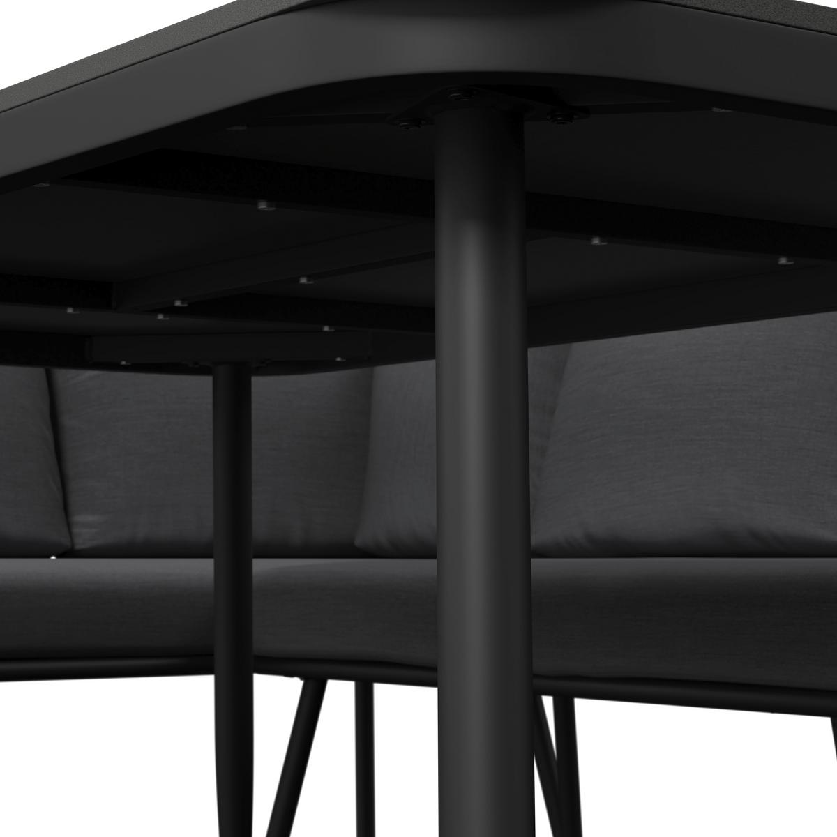 Jedilna Lounge Garnitura Camea, Temno Siva, 3-Delno - temno siva/barve hrasta, Moderno, kovina/umetna masa - Bessagi Garden