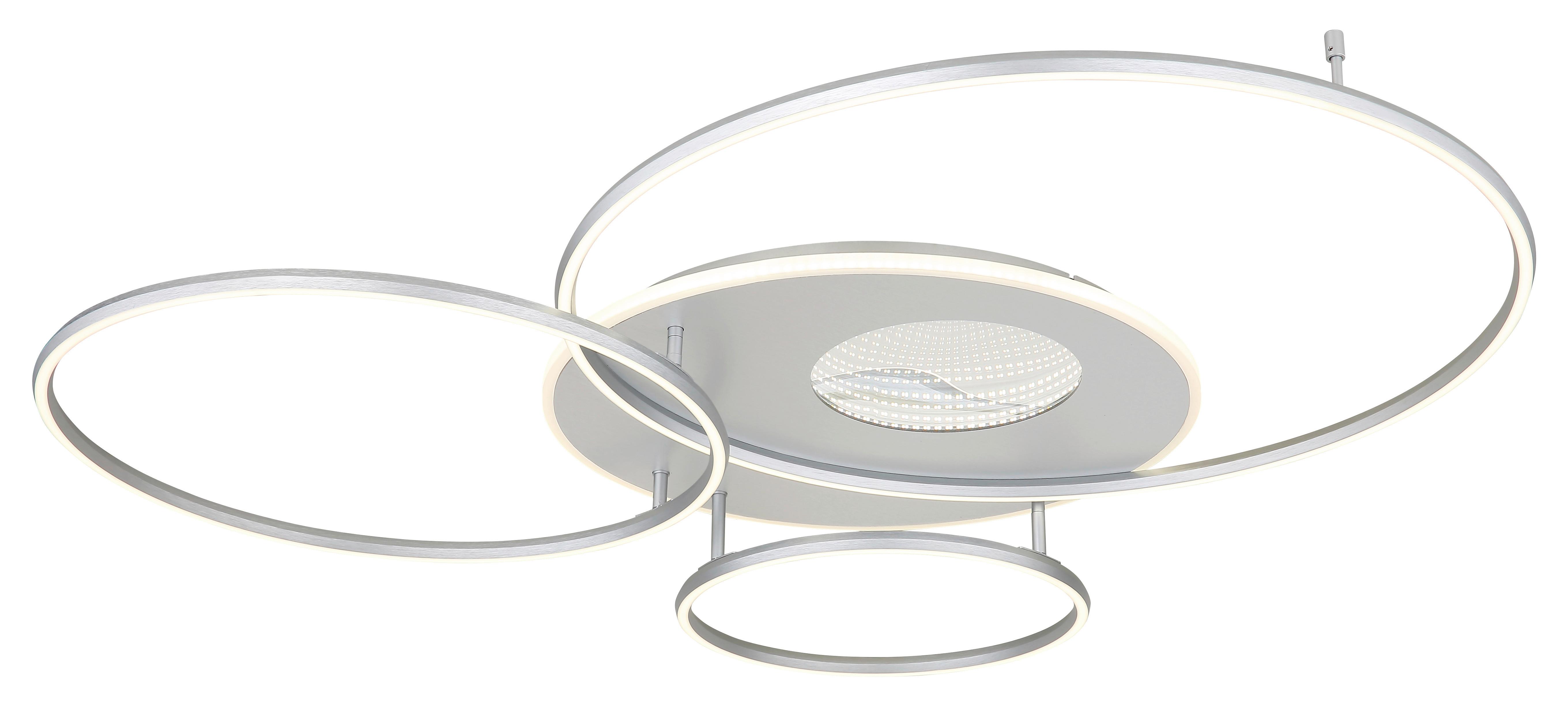 LAMPA SUFITOWA LED 48466-70ASH  INVERTINA - kolor srebrny/opal, Design, tworzywo sztuczne/metal (126,4/105,3/13cm) - Globo