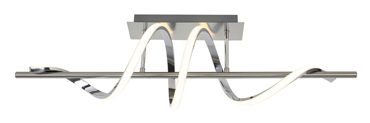 LED-Deckenleuchte Lina Chromfarben max. 20 Watt - Chromfarben/Nickelfarben, Modern, Kunststoff/Metall (20/80/26,5cm) - Mömax