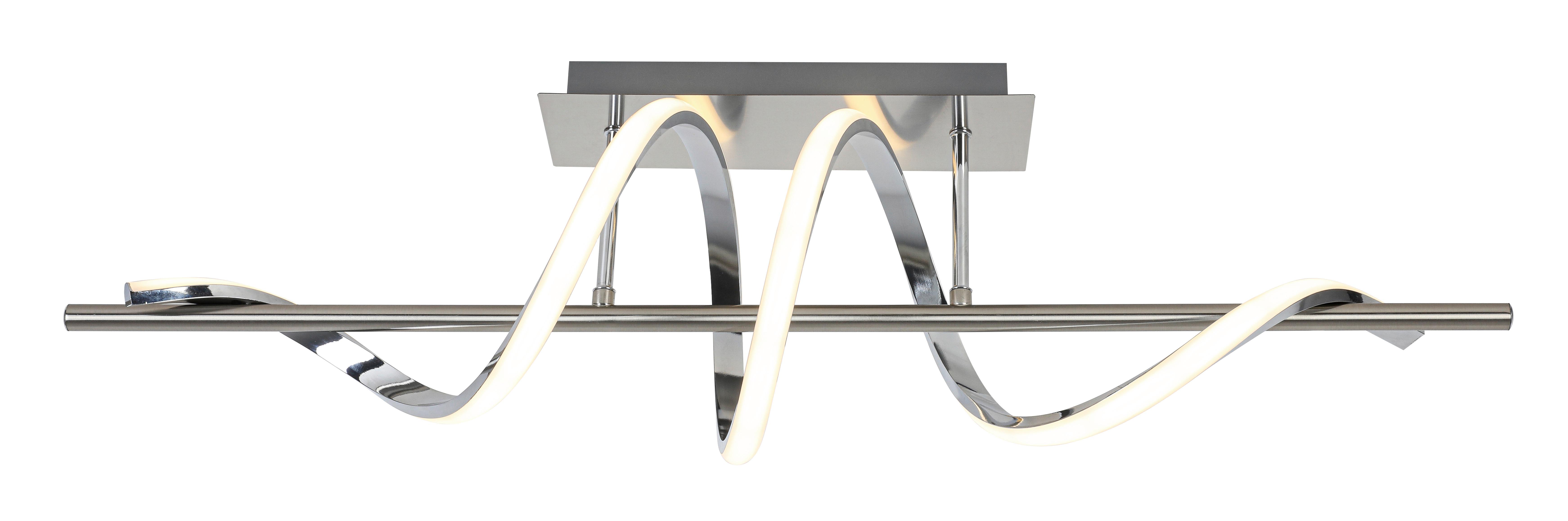LED-TAKLAMPA LINA - kromfärg/nickelfärgad, Modern, metall/plast (20/80/26,5cm) - Mömax