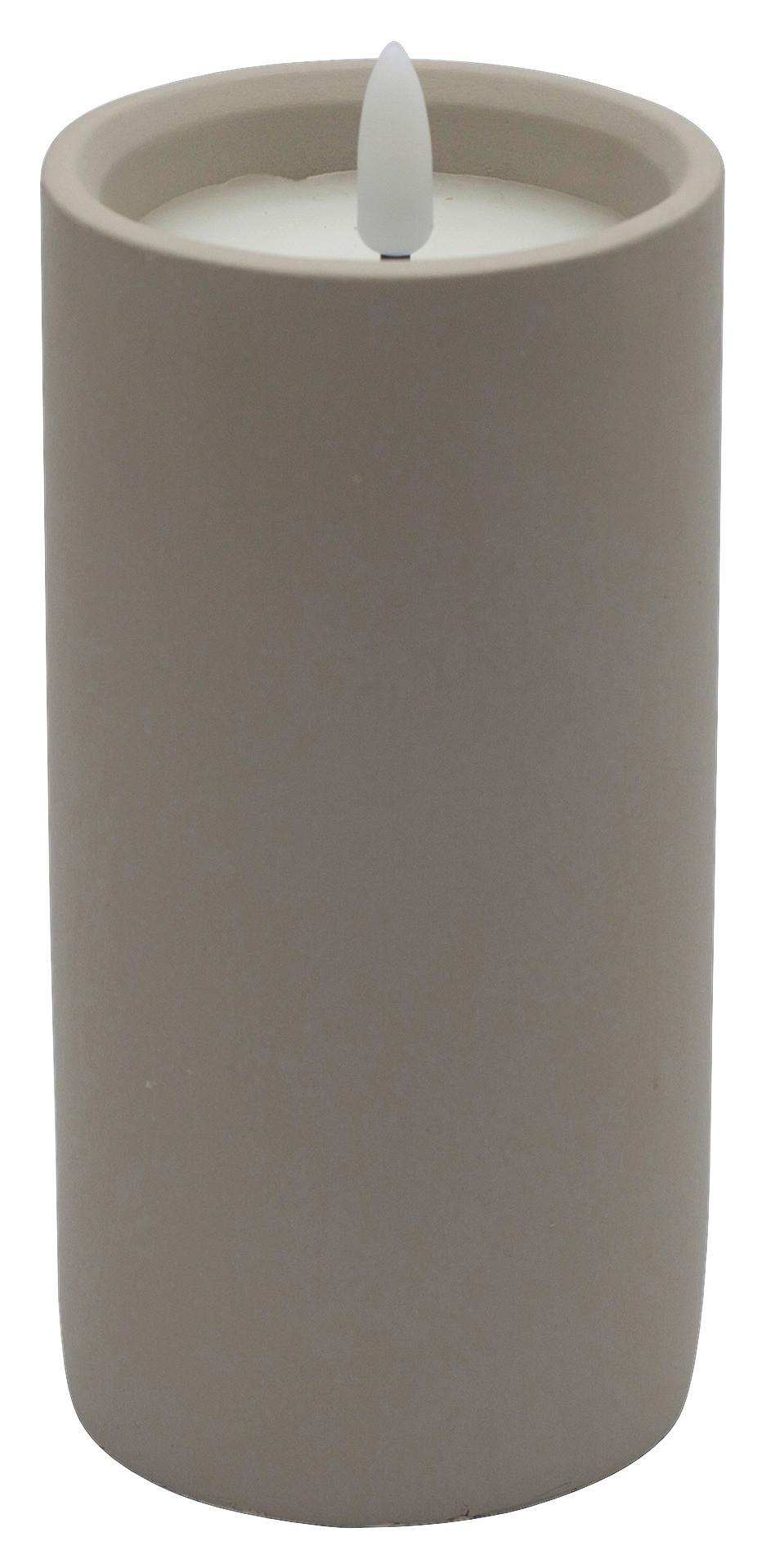 LED-Kerze Karen Grau - Grau, MODERN, Naturmaterialien/Kunststoff (7,5/15cm) - Mömax