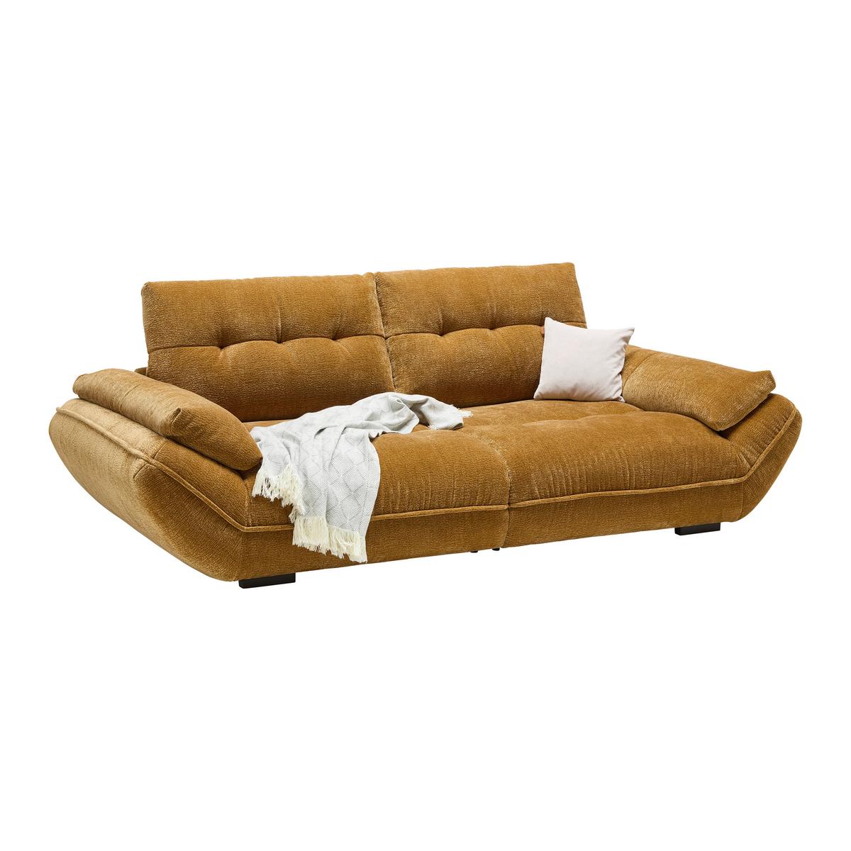 Bigsofa Vivo Goldfarben - Goldfarben/Schwarz, MODERN, Kunststoff/Textil (272/63/137cm) - Premium Living