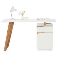 BIURKO PADUA - kolor dębowy/biały, Modern, materiał drewnopochodny/drewno (140/45-60/76cm) - MID.YOU