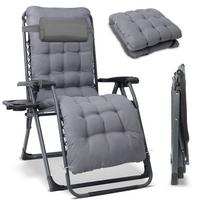 Garten-Relaxsessel Grau klappbar - Grau, Basics, Textil/Metall (68/88/110cm) - Modante
