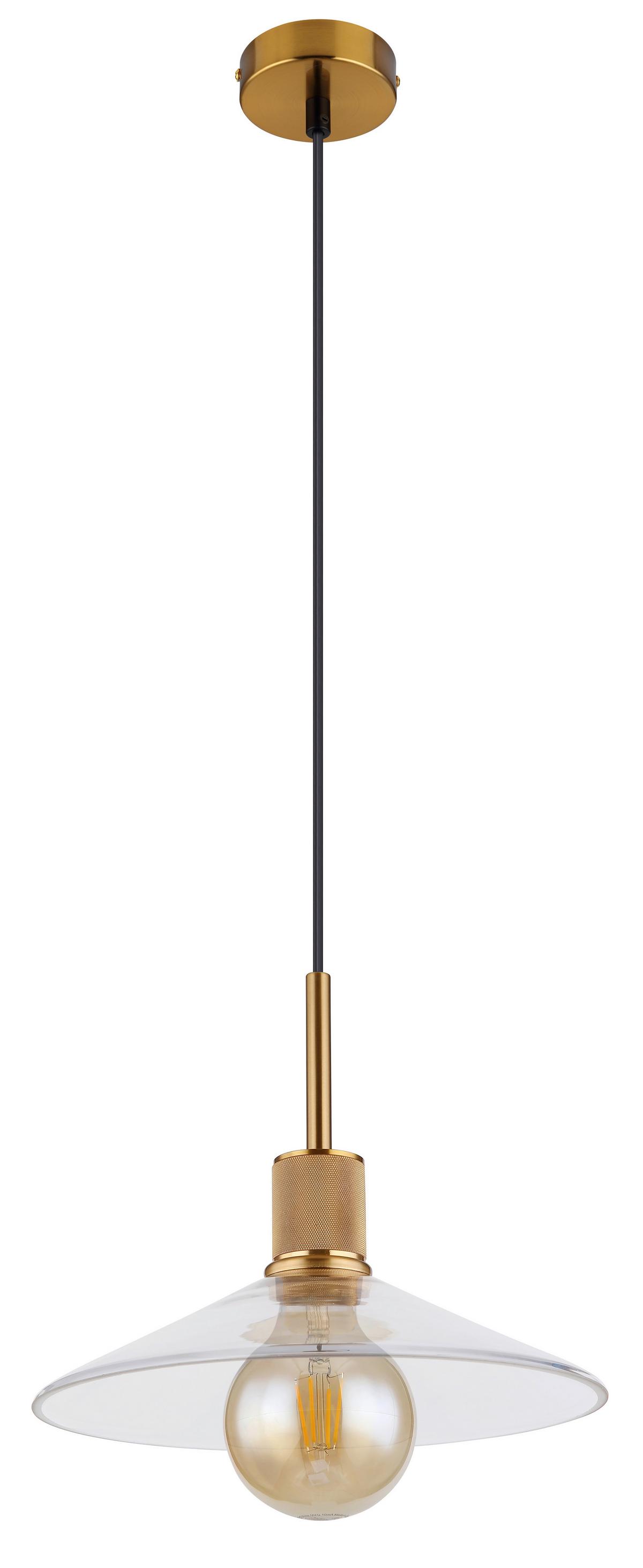 Viseća Svjetiljka Boja Mjeda - boje mjeda/prozirno, Design, staklo/metal (28/120cm) - Globo