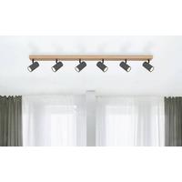 Strahler Robby max. 35 Watt - Graphitfarben/Schwarz, Natur, Holz/Metall (115/6/12cm) - Globo