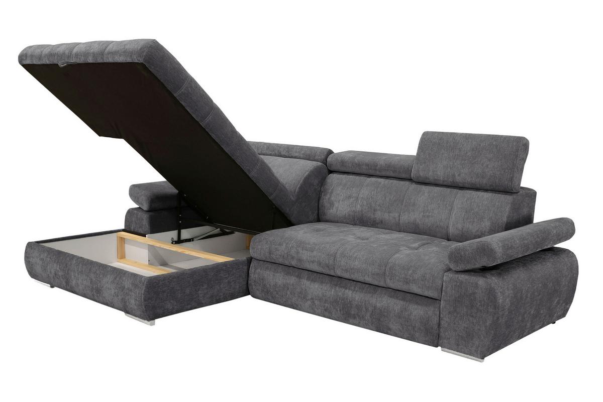 Colțar Vegas - gri închis, Design, lemn/textil (173/294cm) - Modern Living
