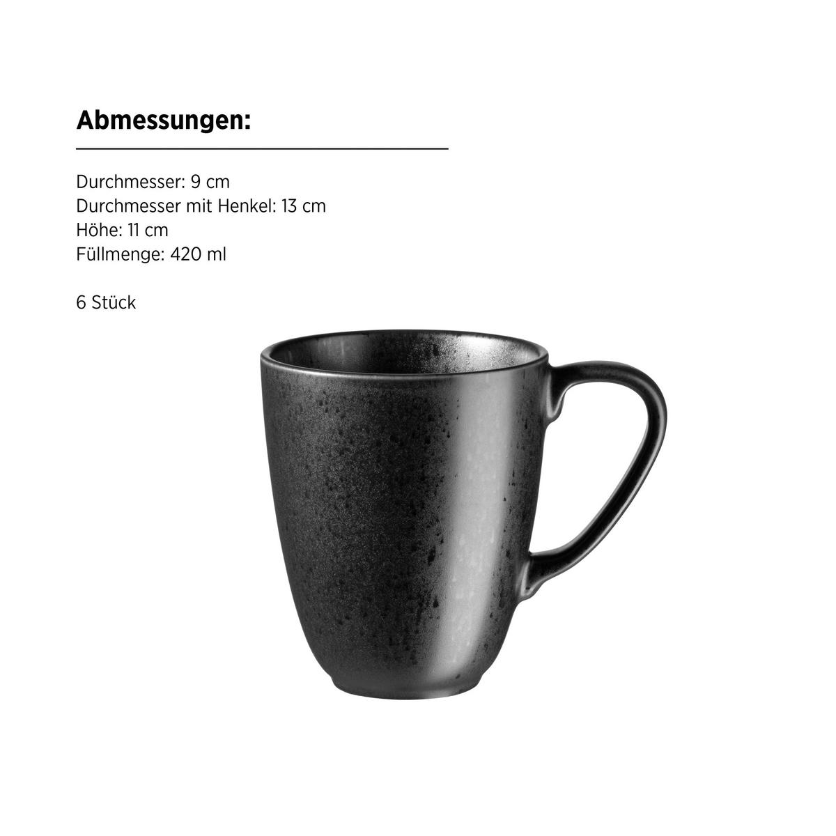 FRÜHSTÜCKSSET ESSENTIAL - Schwarz, Trend, Keramik - Mäser