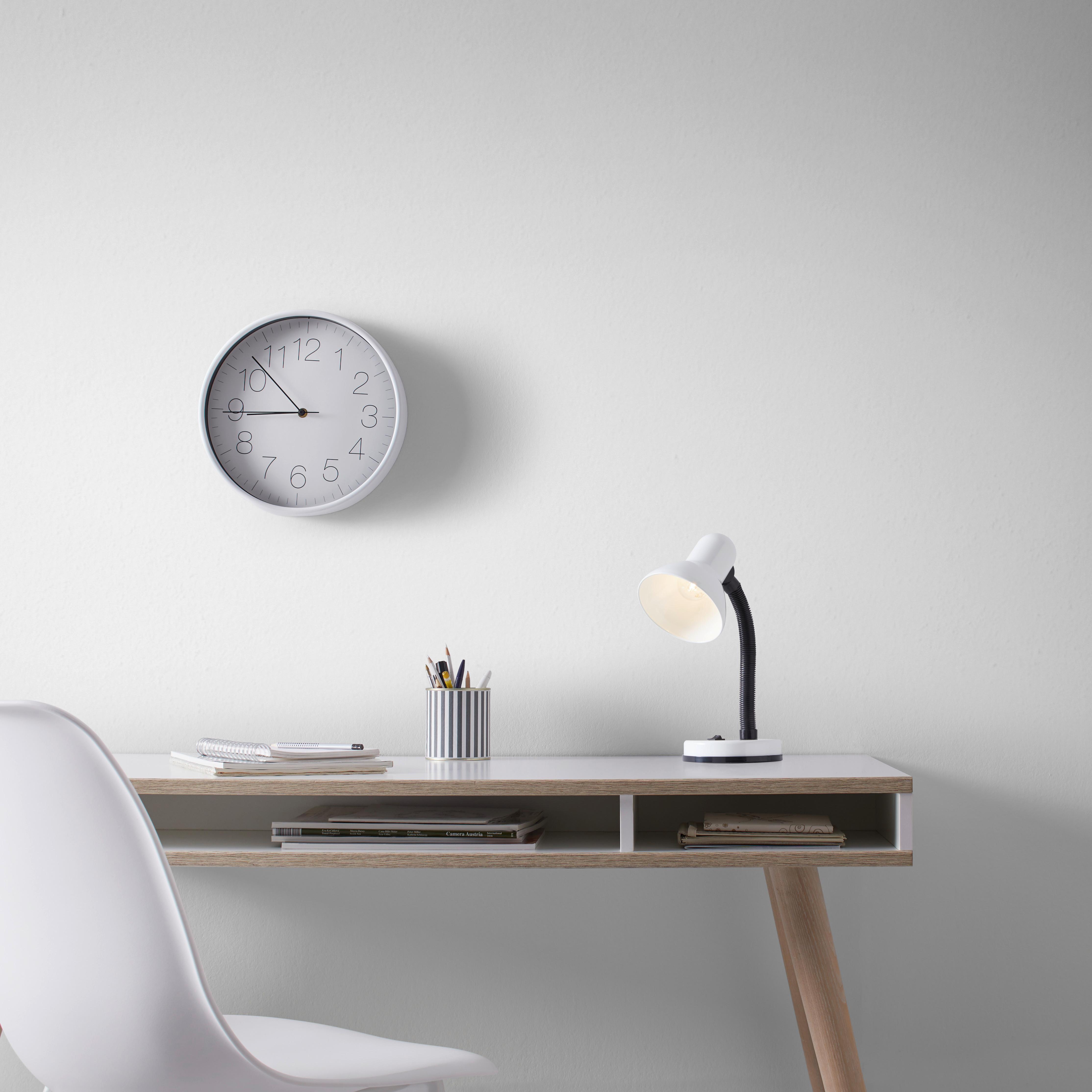 Schreibtischleuchte Leona max. 40 Watt - Weiss, Kunststoff/Metall (14,5/14,5/37,8cm) - Mömax