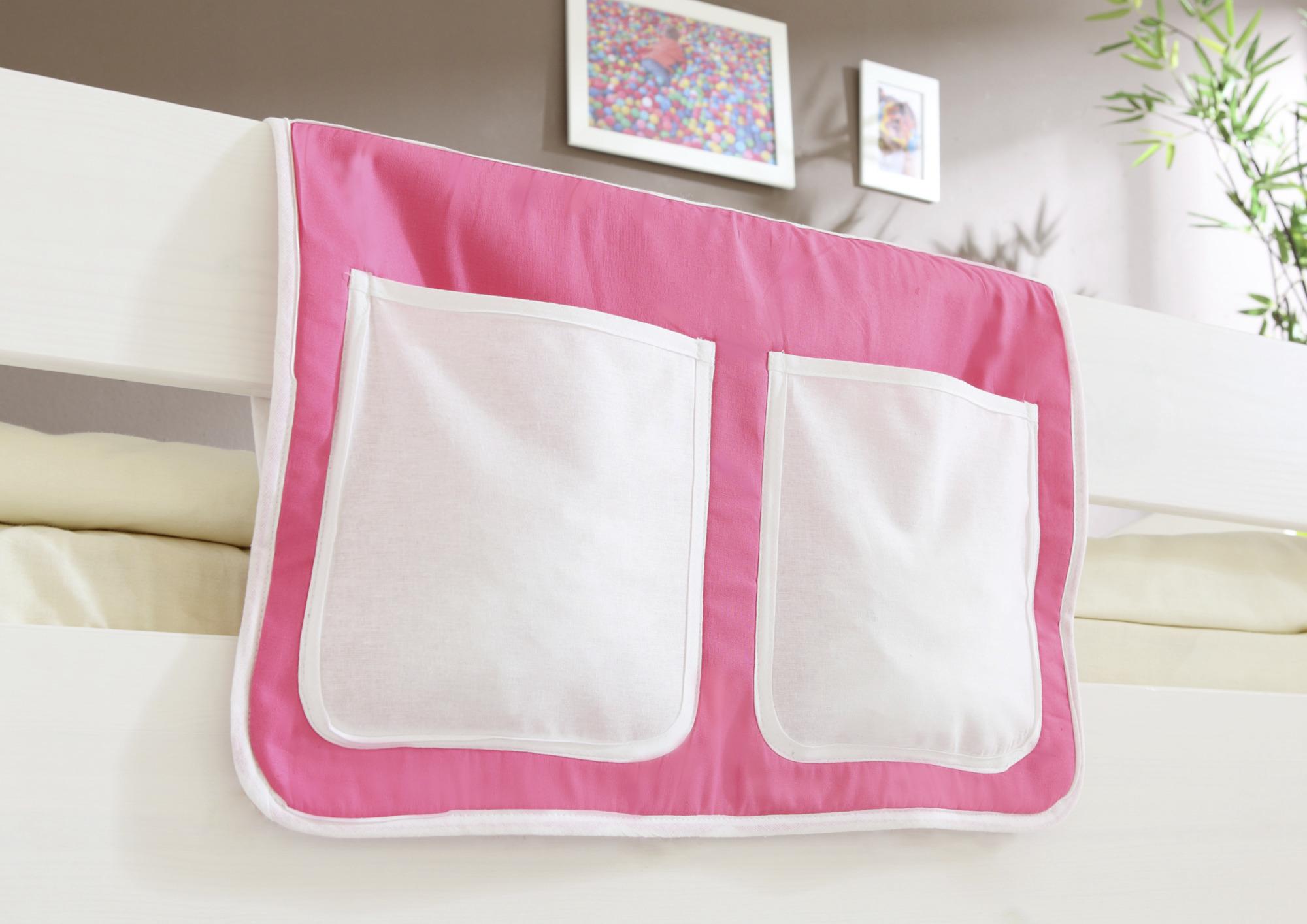Betttasche "Stofftasche", rosa/weiß - Rosa/Weiß, KONVENTIONELL, Textil (56/32/2cm) - MID.YOU