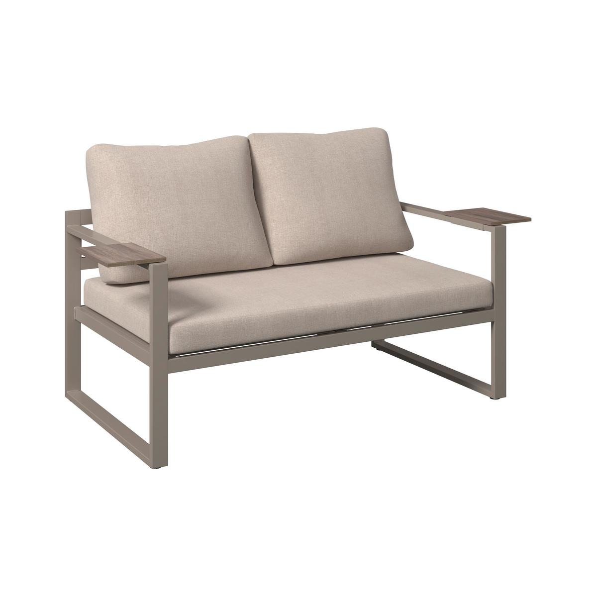 KOMPLET MEBLI TARASOWYCH ROBBIE - beżowy/ciemnoszary, Modern, tworzywo sztuczne/metal (155/65/74cm) - Ambia Garden