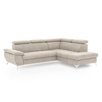 Sarokkanapé Gisele - szürkésbézs, Modern, textil (256/83/209cm)