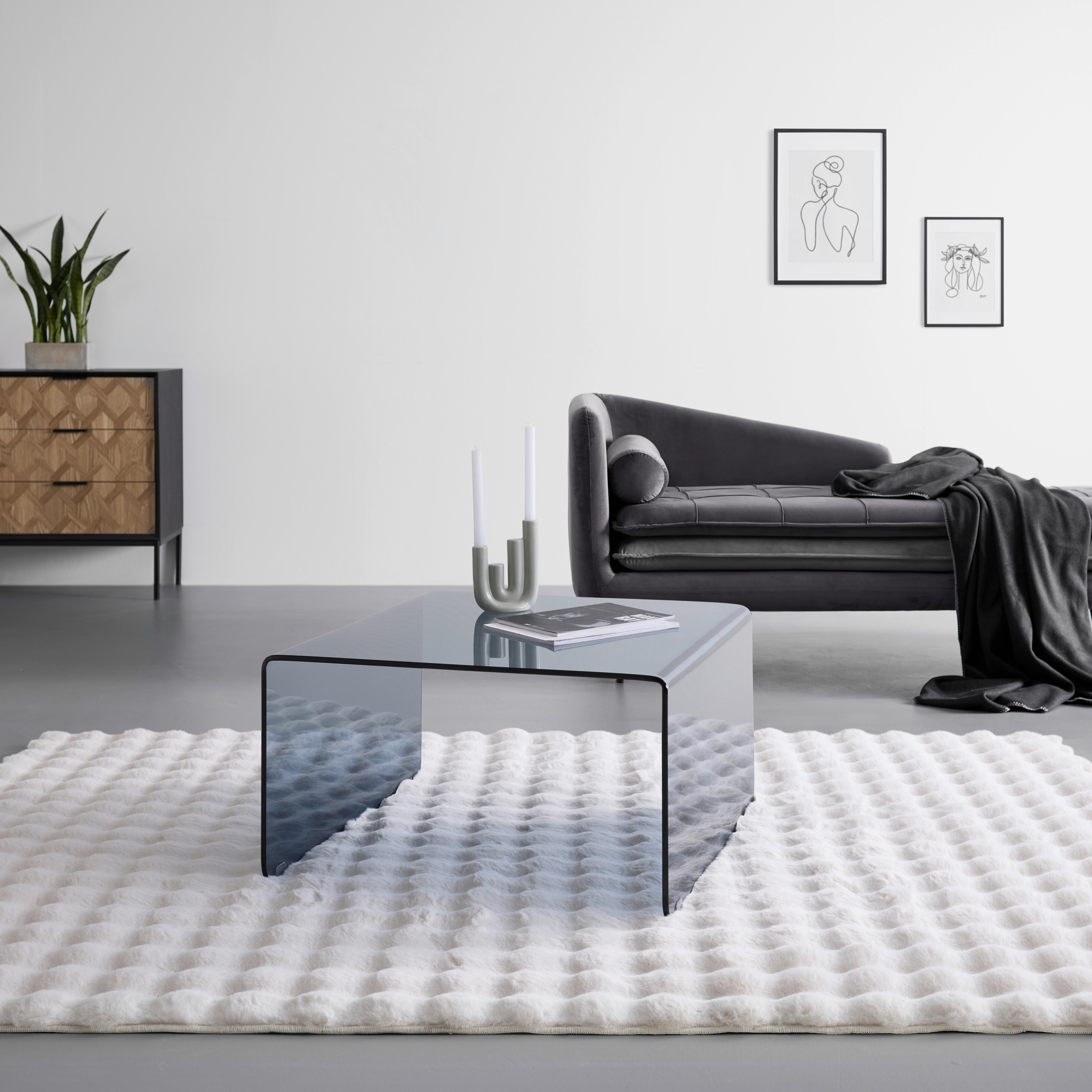 SOFFBORD WING - grå, Modern, glas (70/70/40cm) - Mömax