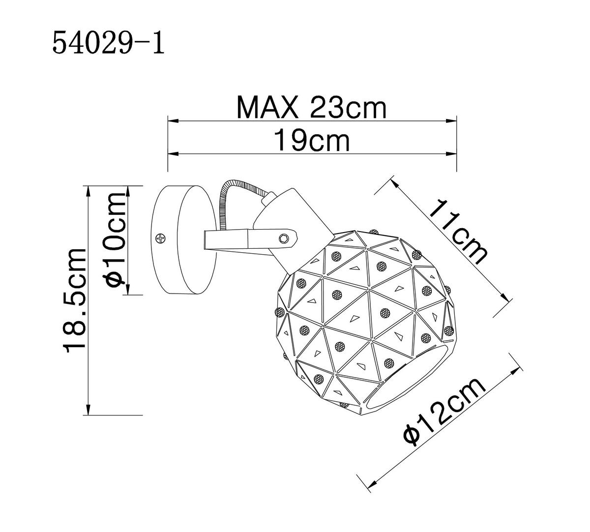 Reflektor Jodie - zlate barve/črna, Basics, kovina/steklo (12/23/18,5cm) - Globo