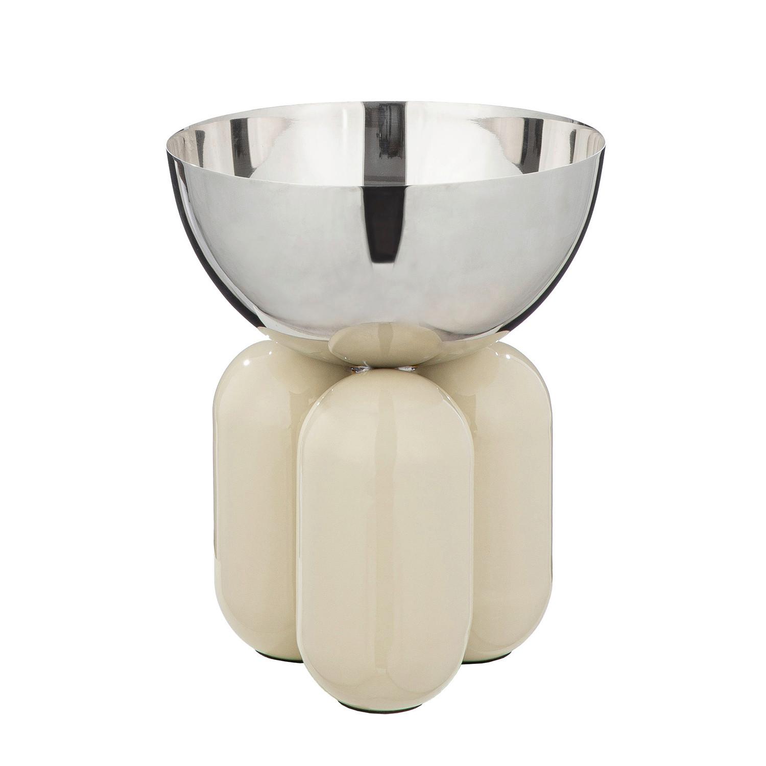 Dekoschale Lille Creme/Silberfarben - Silberfarben/Creme, Basics, Metall (20,5/26cm)