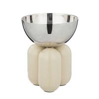 Dekoschale Lille Creme/Silberfarben - Silberfarben/Creme, Basics, Metall (20,5/26cm)