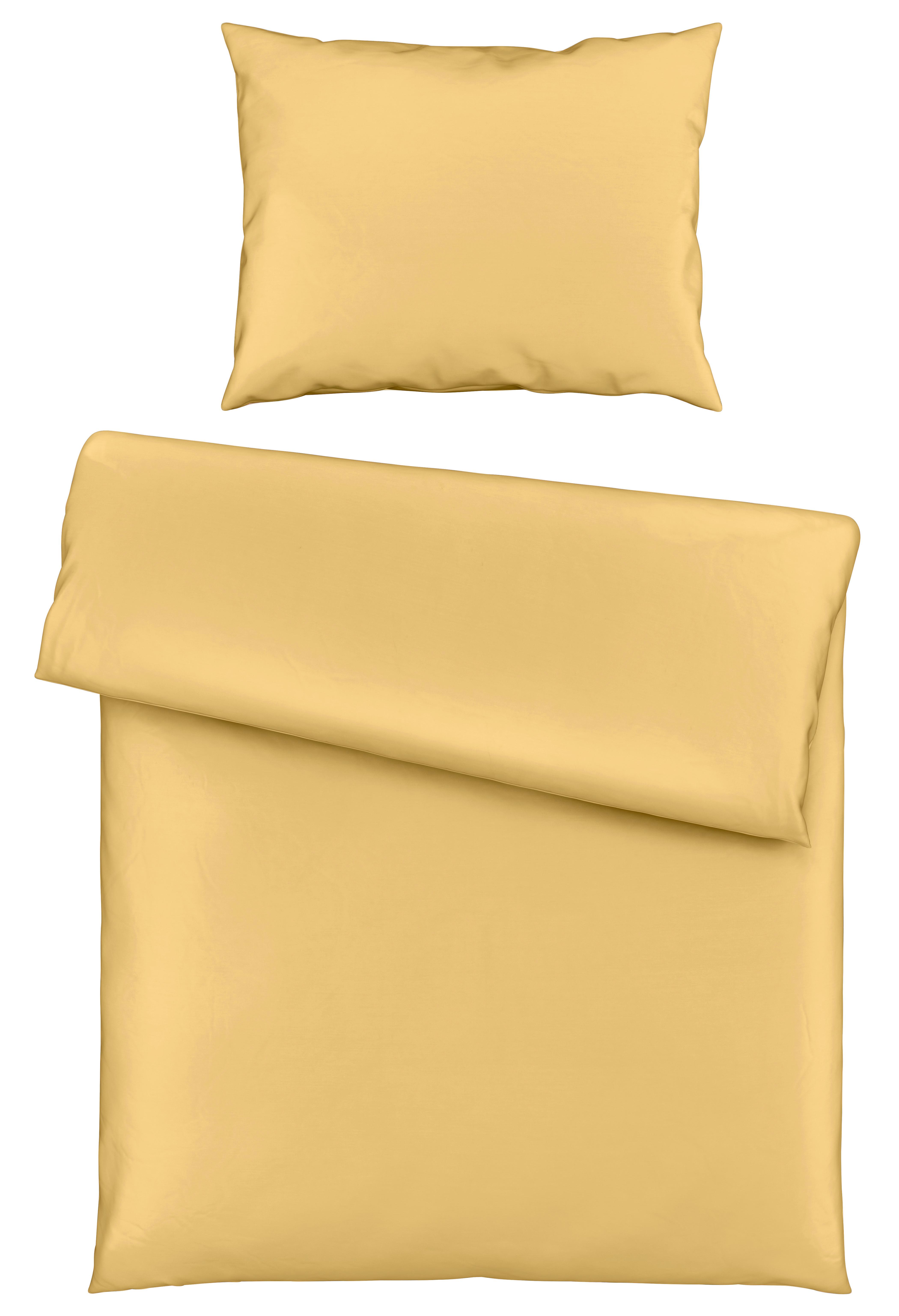 Bettwäsche Bio Eva Uni Ca. 160x210cm - Gelb, Modern, Textil (160/210cm) - ecoTree