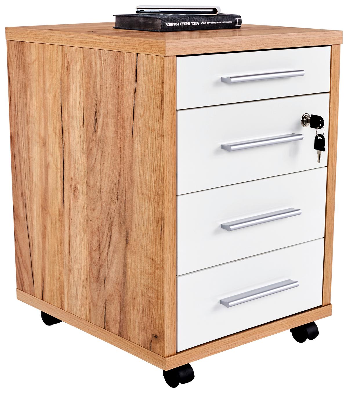 Ladičar Profi - bijela/boje hrasta, Moderno, drvni materijal (43/62/48cm) - Modern Living