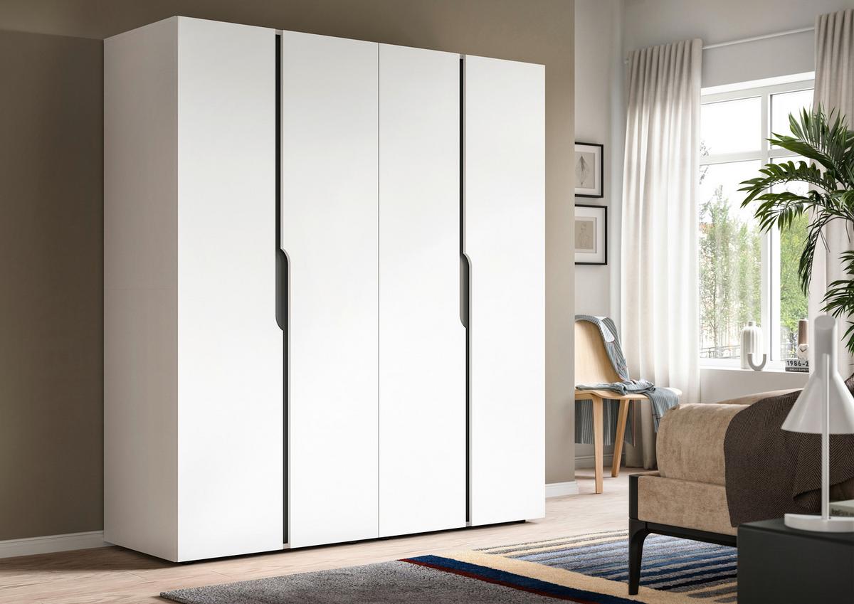 Drehtürenschrank ANGA Weiß - Weiß, MODERN, Holzwerkstoff (160/180/51cm) - MID.YOU