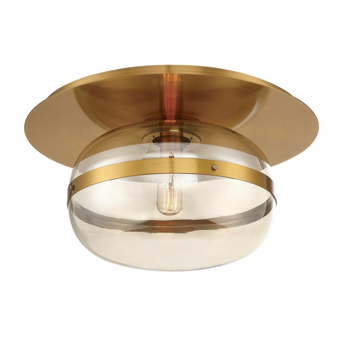 Mennyezeti Lámpa Qn-Nottingham-F-M-Ab - sárgarézszínű, Konventionell, üveg/fém (34,8/23,5cm) - Elstead Lighting