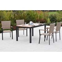 STAPELSESSEL TERAMO 2ER-SET - Graphitfarben/Naturfarben, MODERN, Kunststoff/Metall (57/94/56cm) - Gardenson
