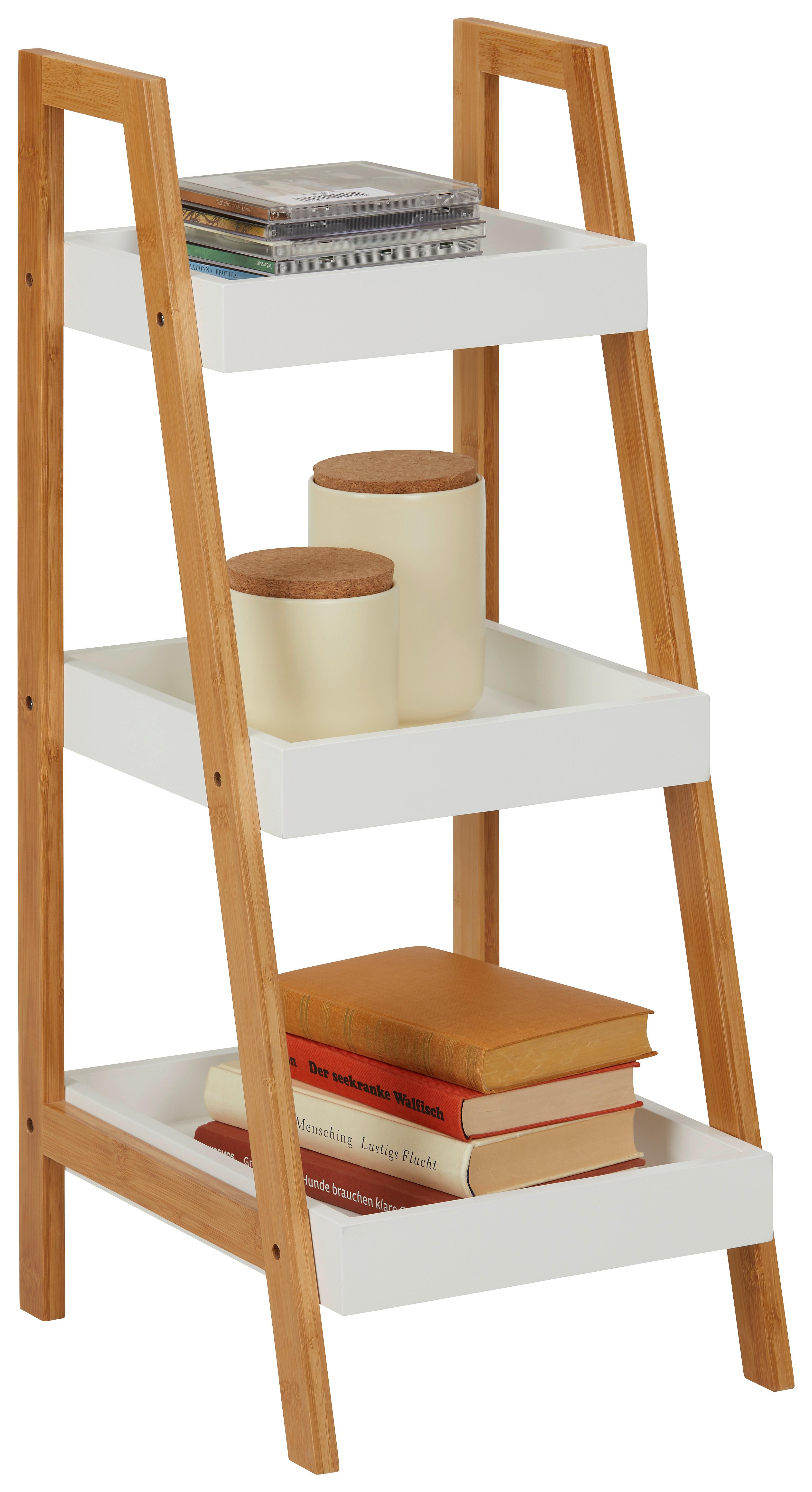 Regal in Weiß/Naturfaben - Naturfarben/Weiß, MODERN, Naturmaterialien/Holzwerkstoff (30/75/34,5cm) - Mömax