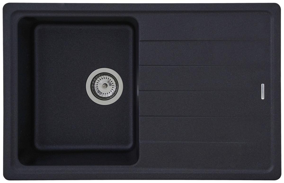 Granitspüle Columbia ca. 78x18,5x50 cm Schwarz - Schwarz, Trend, Stein (78/18,5/50cm) - Respekta